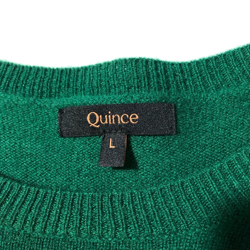 Quince Mongolian cashmere crewneck sweater Everglades green women L quiet luxury - Picture 4 of 10